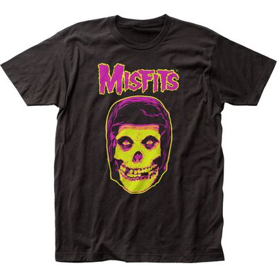 The Misfits Yellow Neon Ghost Mens T Shirt Black Retro Pop Classics