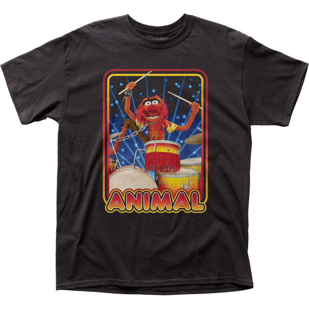 The Muppets Animal Mens T Shirt Black Retro Pop Classics
