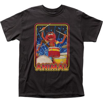 The Muppets Animal Mens T Shirt Black Retro Pop Classics