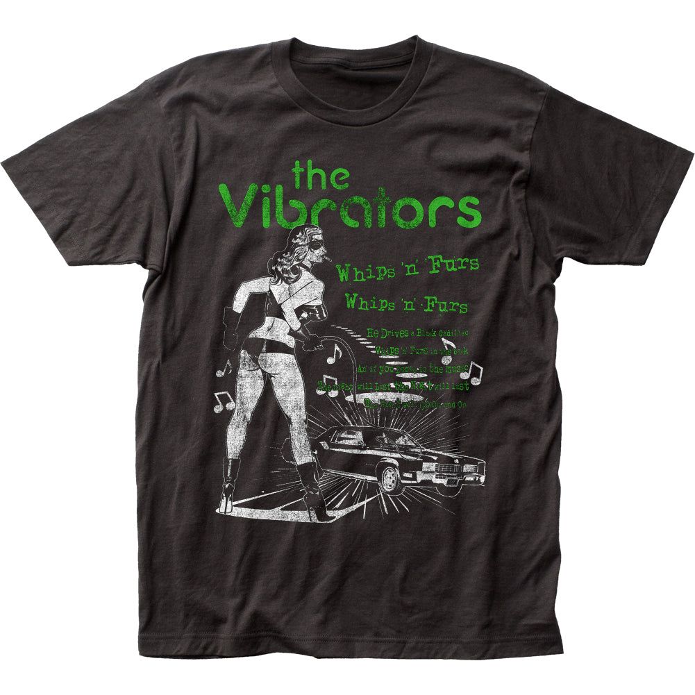The Vibrators Whips N Furs Mens T Shirt Black Retro Pop Classics