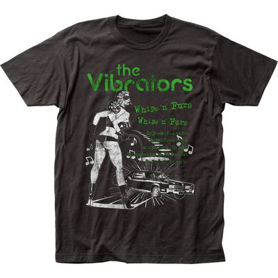 The Vibrators Whips N Furs Mens T Shirt Black Retro Pop Classics