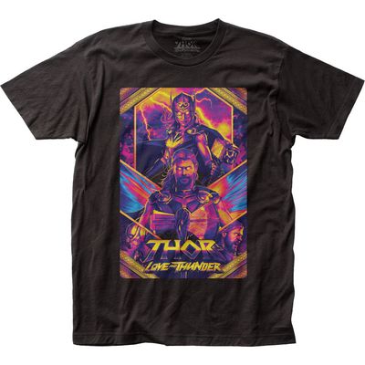 Thor Poster Mens T Shirt Black Retro Pop Classics