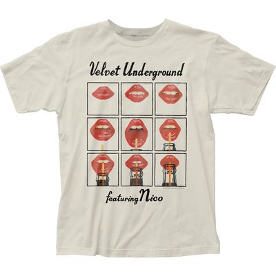 Velvet Underground Featuring Nico Mens T Shirt Vintage White Retro Pop Classics