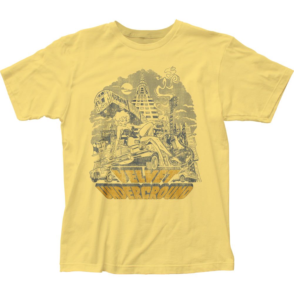 Velvet Underground NYC Mens T Shirt Yellow Retro Pop Classics