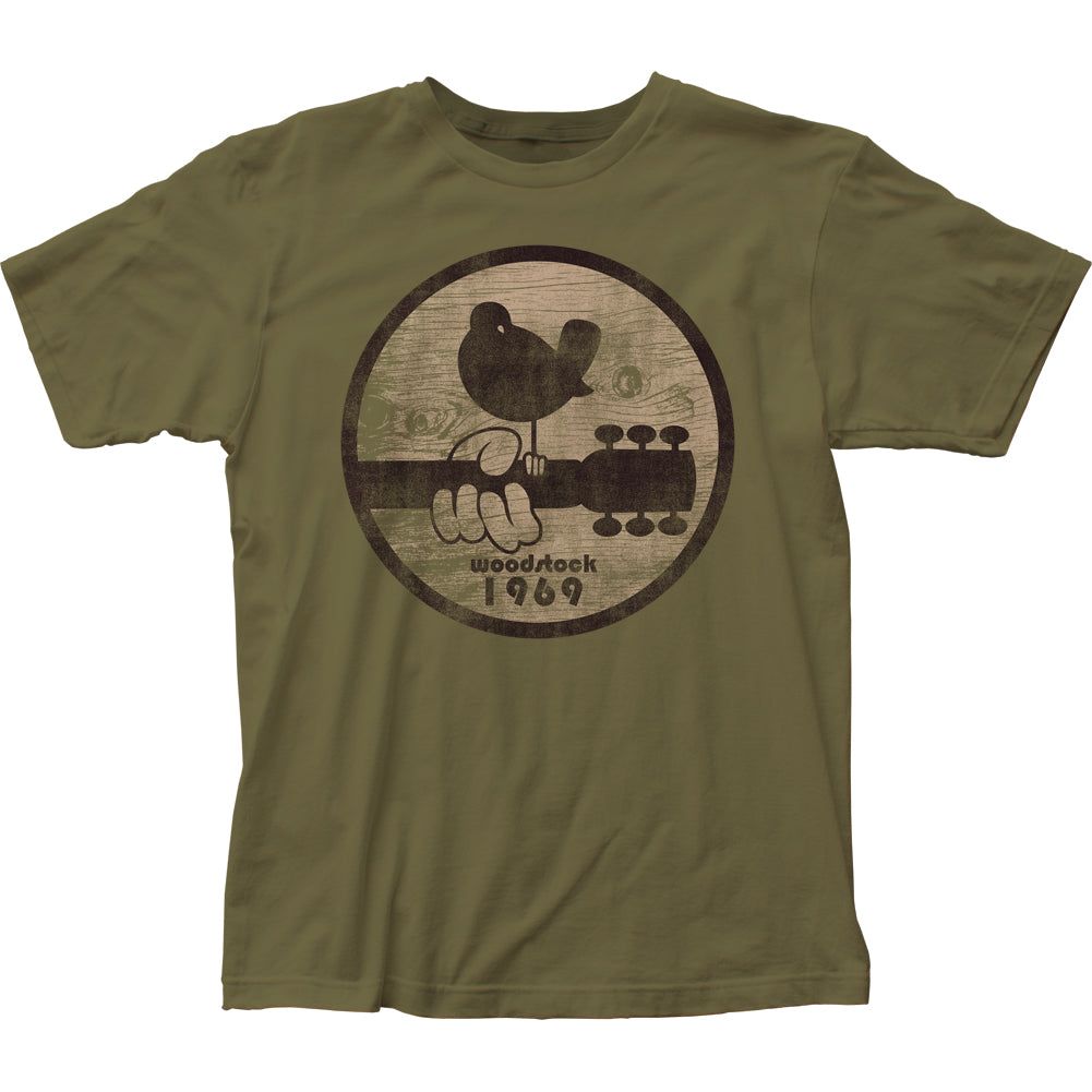 Woodstock 1969 Mens T Shirt Military Green Retro Pop Classics