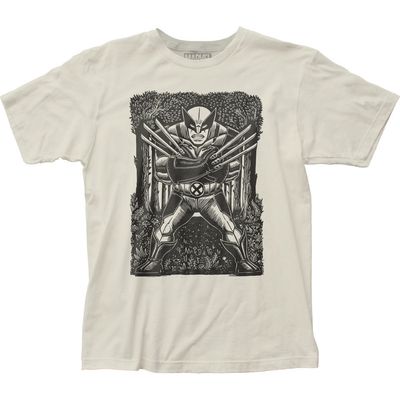 Wolverine Woodcut Mens T Shirt Vintage White Retro Pop Classics