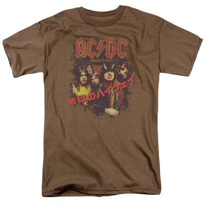 AC/DC Highway Kanji Mens T Shirt Safari Green Retro Pop Classics