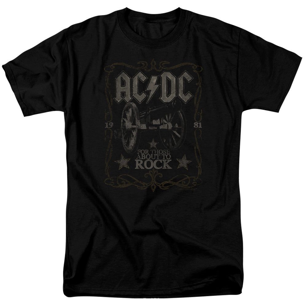 AC/DC Rock Label Mens T Shirt Black Retro Pop Classics