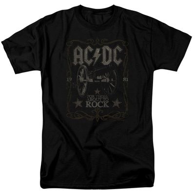 AC/DC Rock Label Mens T Shirt Black Retro Pop Classics