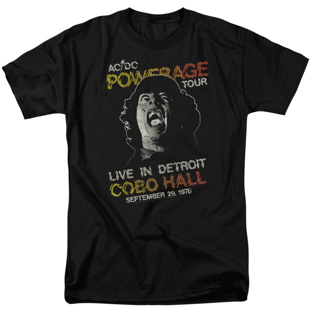 AC/DC Powerage Tour Mens T Shirt Black Retro Pop Classics