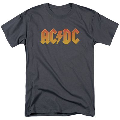 AC/DC Logo Mens T Shirt Charcoal Retro Pop Classics