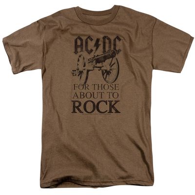 AC/DC For Those About To Rock Mens T Shirt Safari Green Retro Pop Classics
