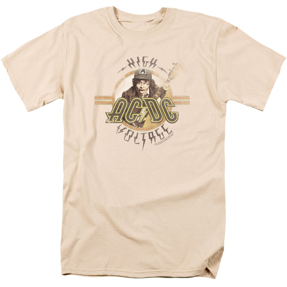 AC/DC High Voltage Mens T Shirt Cream Retro Pop Classics