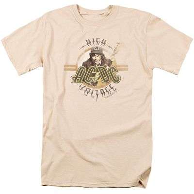 AC/DC High Voltage Mens T Shirt Cream Retro Pop Classics