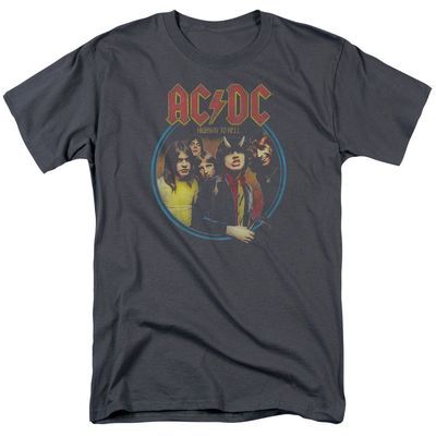 AC/DC Highway To Hell Mens T Shirt Charcoal Retro Pop Classics