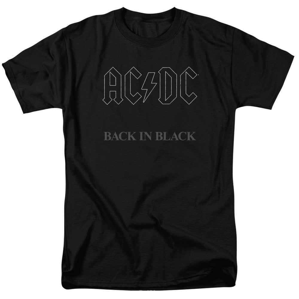 AC/DC Back In Black Mens T Shirt Black Retro Pop Classics