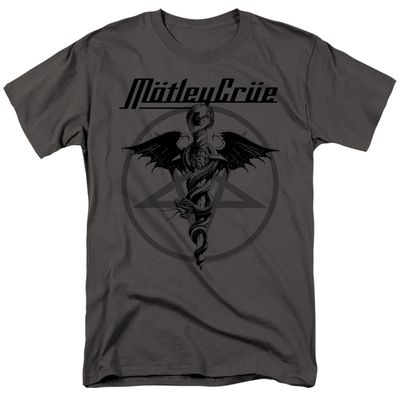 Motley Crue Dr. Devil Mens T Shirt Charcoal Retro Pop Classics