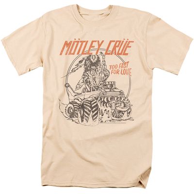 Motley Crue Too Fast For Love Mens T Shirt Cream Retro Pop Classics