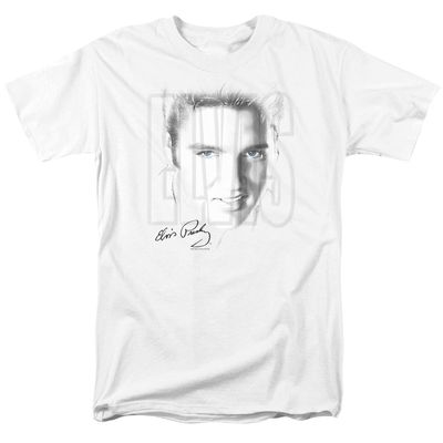 Elvis Presley Blue Eyes Mens T Shirt White Retro Pop Classics