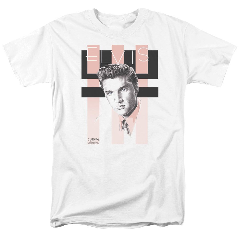 Elvis Presley Retro Mens T Shirt White Retro Pop Classics