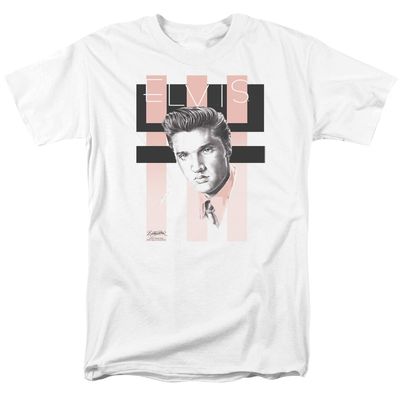 Elvis Presley Retro Mens T Shirt White Retro Pop Classics