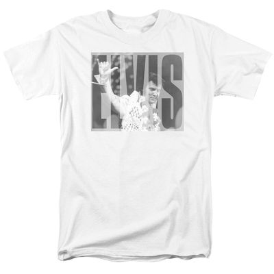 Elvis Presley Aloha Gray Mens T Shirt White Retro Pop Classics
