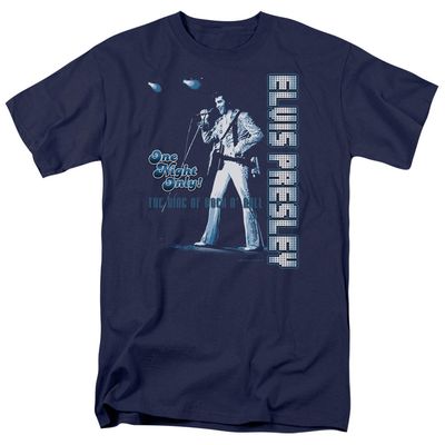 Elvis Presley One Night Only Mens T Shirt Navy Retro Pop Classics
