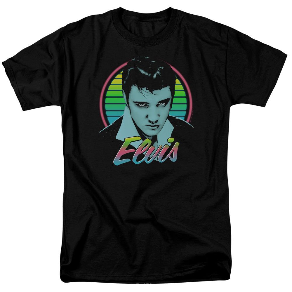 Elvis Presley Neon King Mens T Shirt Black Retro Pop Classics