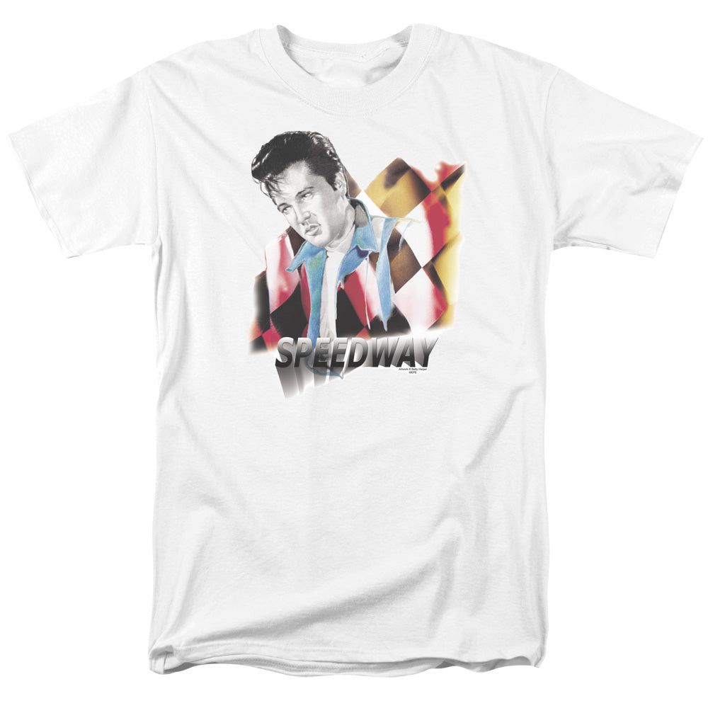 Elvis Presley Speedway Mens T Shirt White Retro Pop Classics