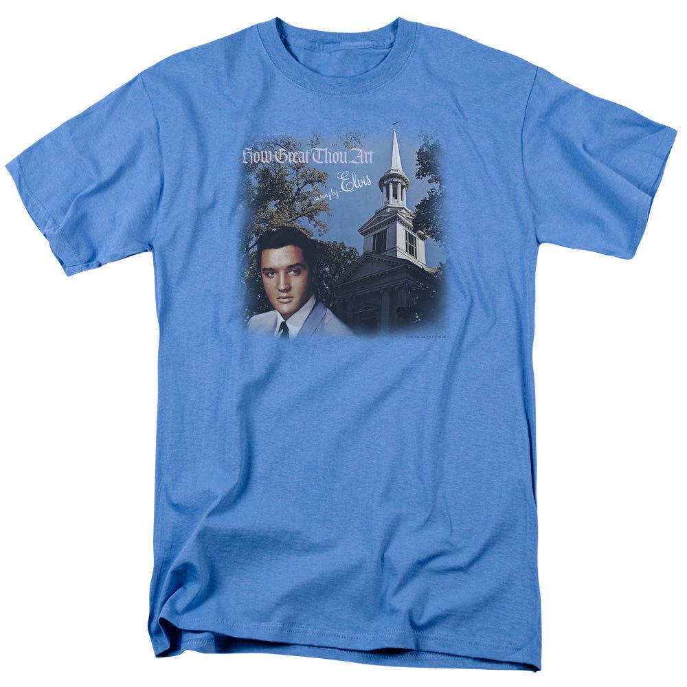 Elvis Presley How Great Thou Art Mens T Shirt Carolina Blue Retro Pop Classics
