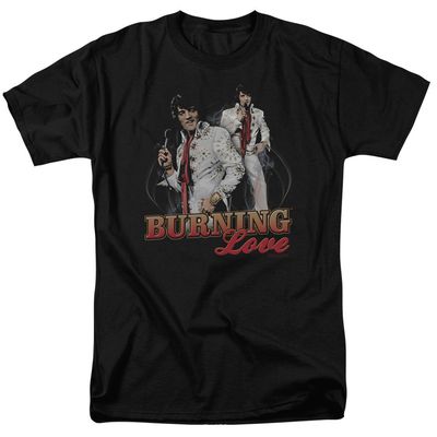 Elvis Presley Burning Love Mens T Shirt Black Retro Pop Classics