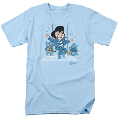 Elvis Presley Jailhouse Rocker Mens T Shirt Light Blue Retro Pop Classics