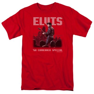 Elvis Presley Return Of The King Mens T Shirt Red Retro Pop Classics