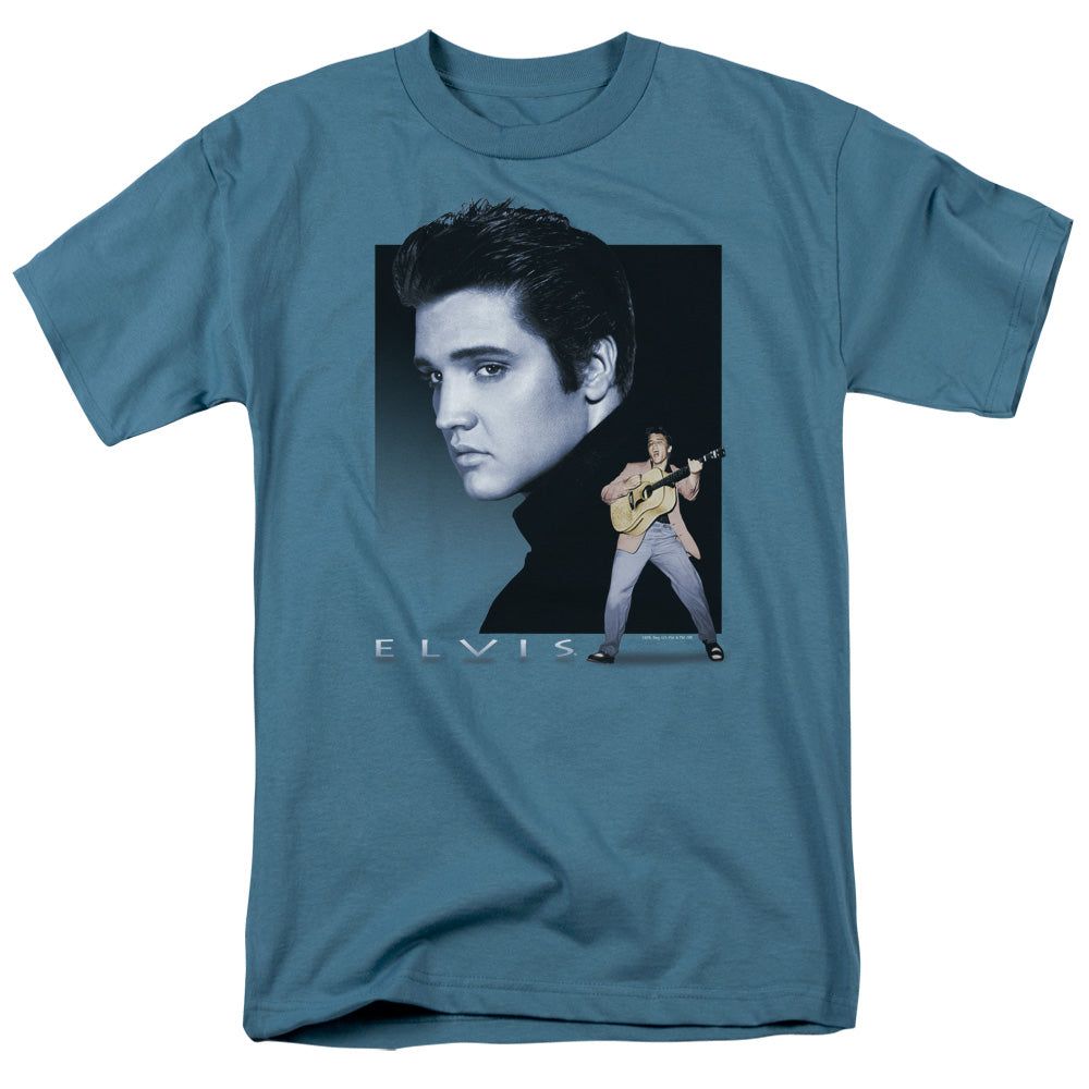 Elvis Presley Blue Rocker Mens T Shirt Slate Retro Pop Classics