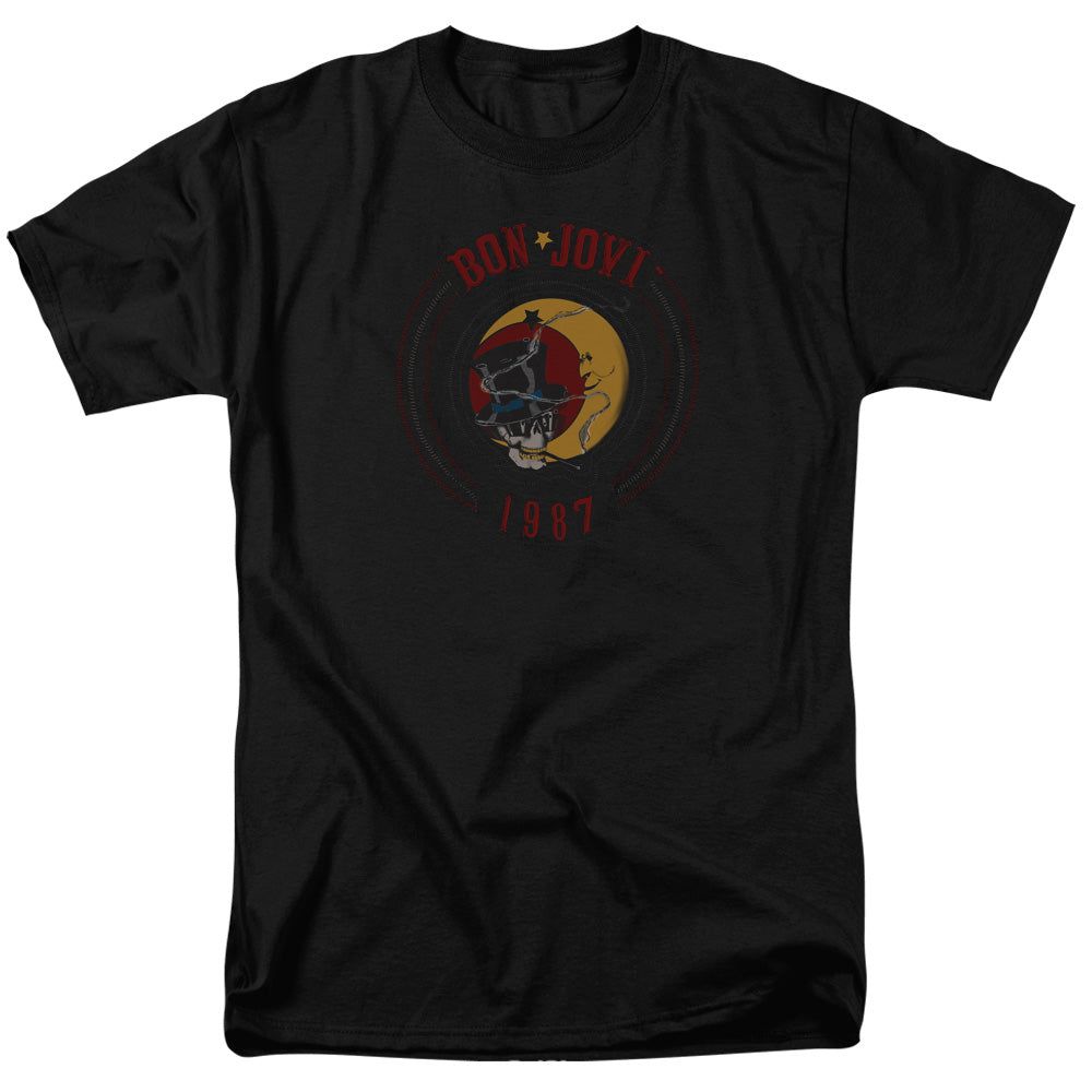 Bon Jovi 1987 Mens T Shirt Black Retro Pop Classics