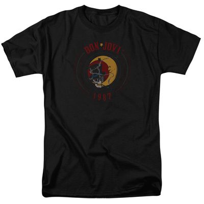 Bon Jovi 1987 Mens T Shirt Black Retro Pop Classics