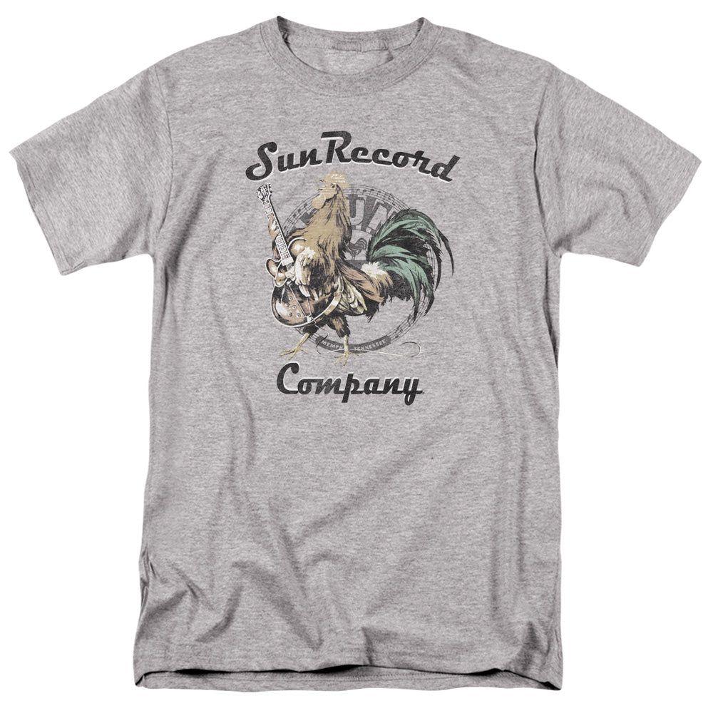Sun Records Rockin Rooster Logo Mens T Shirt Athletic Heather Retro Pop Classics