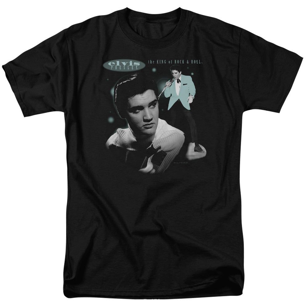 Elvis Presley Teal Portrait Mens T Shirt Black Retro Pop Classics