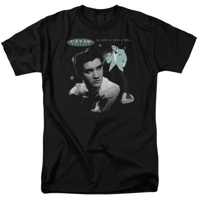 Elvis Presley Teal Portrait Mens T Shirt Black Retro Pop Classics