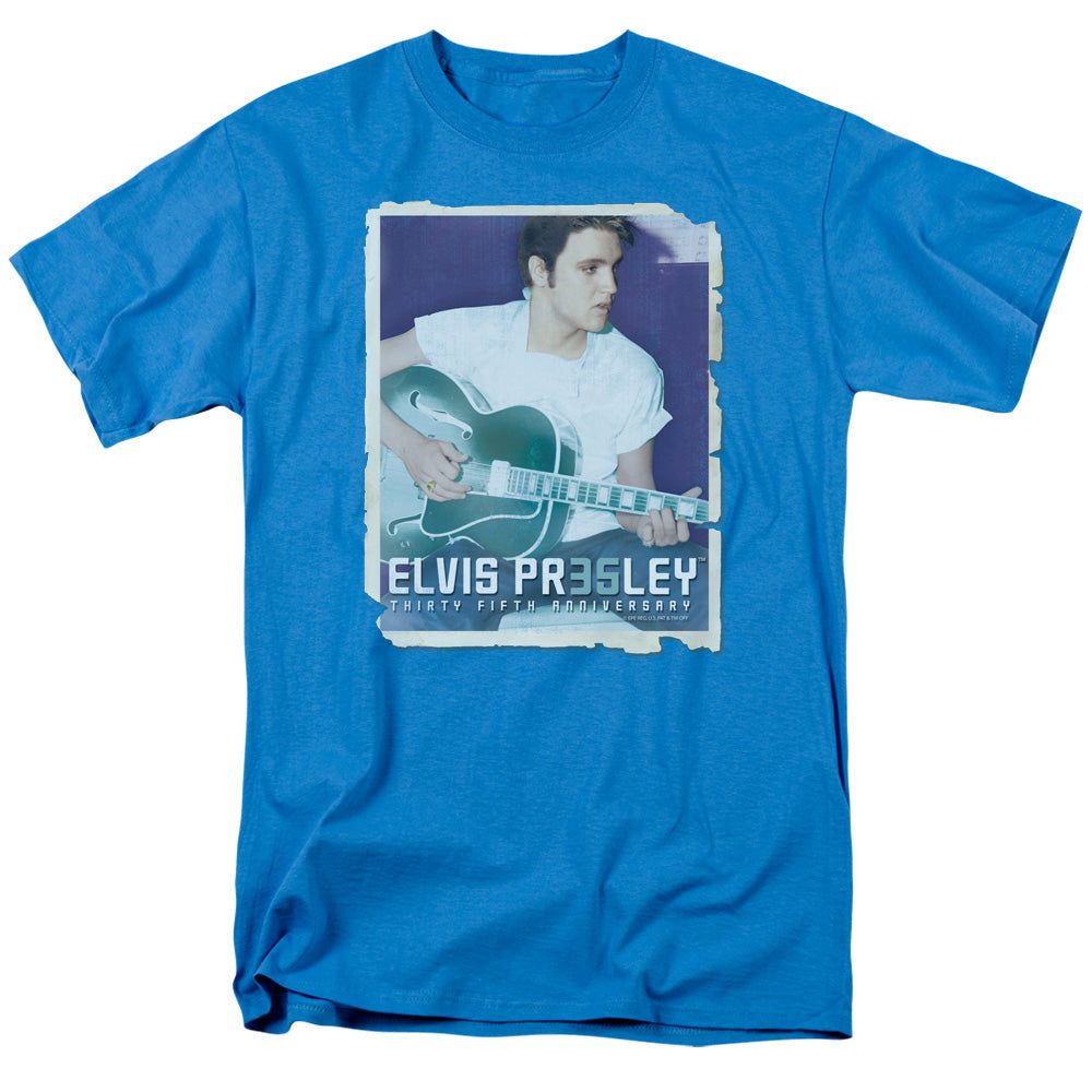 Elvis Presley 35 Guitar Mens T Shirt Turquoise Retro Pop Classics