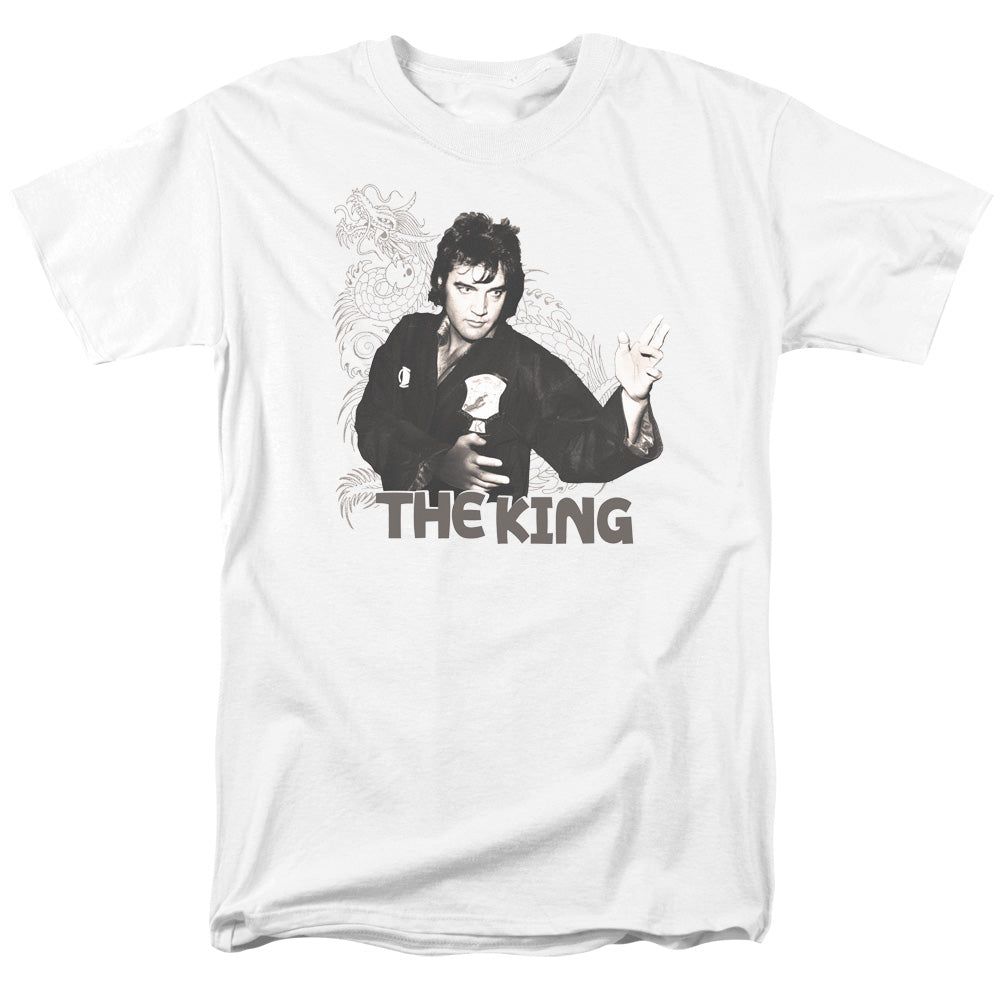 Elvis Presley Fighting King Mens T Shirt White Retro Pop Classics