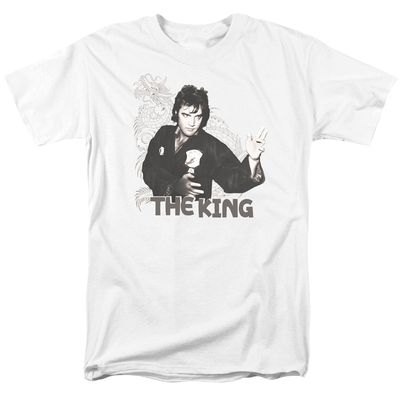 Elvis Presley Fighting King Mens T Shirt White Retro Pop Classics