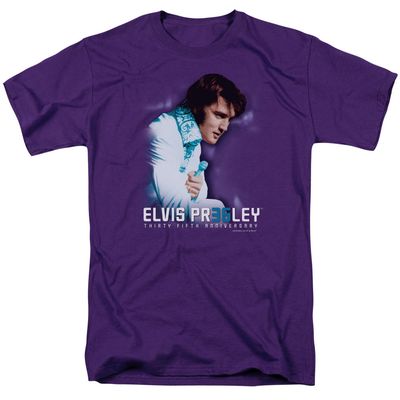 Elvis Presley 35Th Anniversary 2 Mens T Shirt Purple Retro Pop Classics