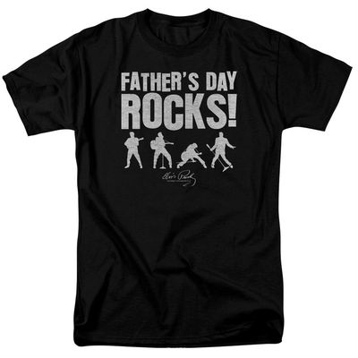 Elvis Presley Fathers Day Rocks Mens T Shirt Black Retro Pop Classics