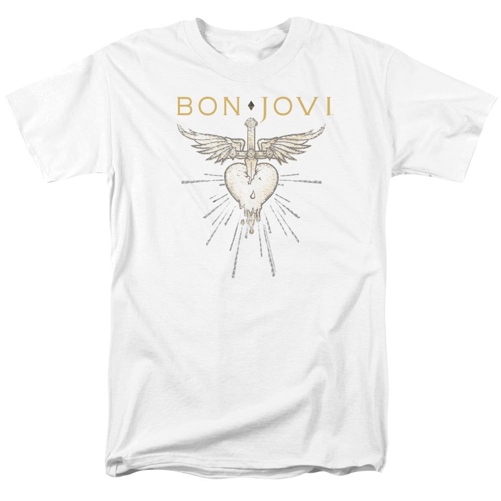 Bon Jovi Greatest Hits Mens T Shirt White Retro Pop Classics