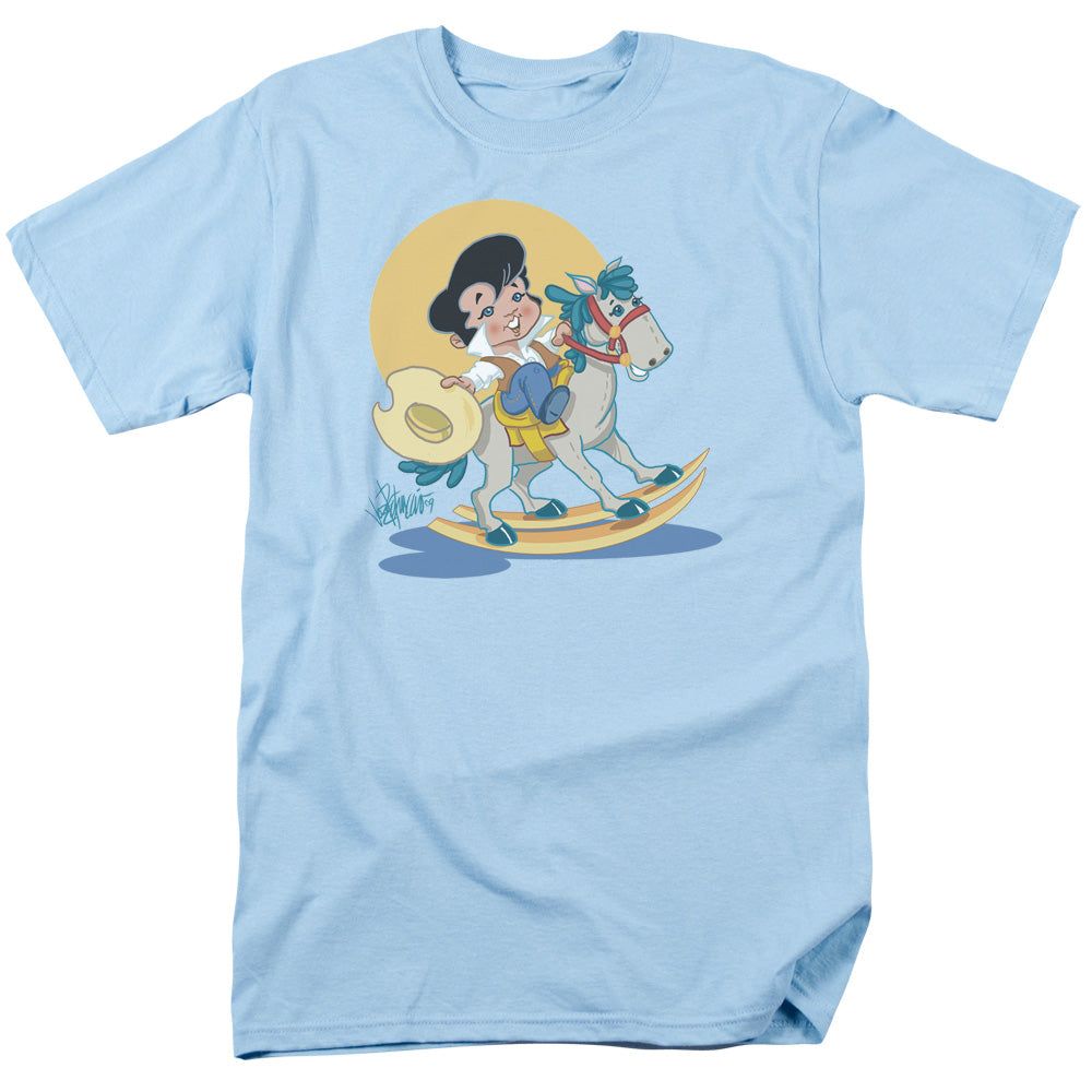 Elvis Presley Yip E Mens T Shirt Light Blue Retro Pop Classics