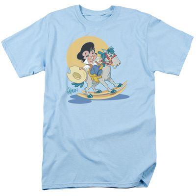 Elvis Presley Yip E Mens T Shirt Light Blue Retro Pop Classics