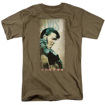 Elvis Presley The Original Mens T Shirt Safari Green Retro Pop Classics