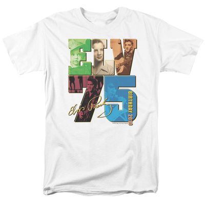 Elvis Presley Birthday 2010 Mens T Shirt White Retro Pop Classics