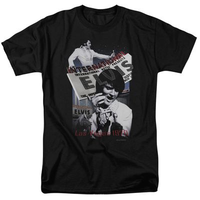 Elvis Presley International Hotel Mens T Shirt Black Retro Pop Classics